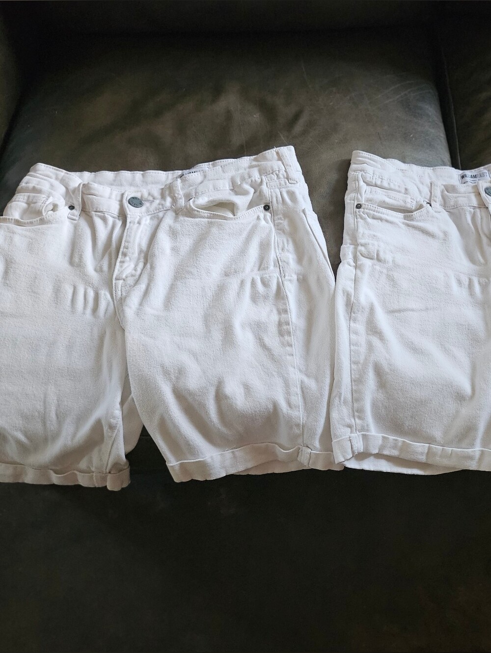 2 Pair William Rast White Denim Bermuda Stretch Jean Shorts 27